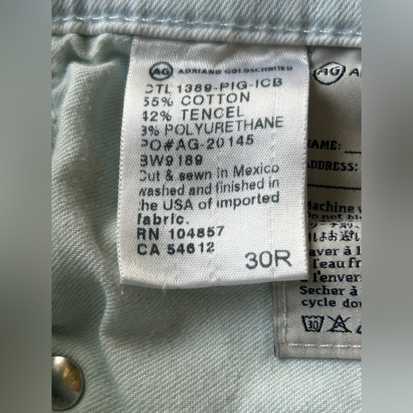 AG Adriano Goldschmied The Legging Ankle White Super Skinny Jeans Size 30R - Picture 6 of 6